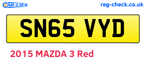 SN65VYD are the vehicle registration plates.