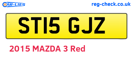 ST15GJZ are the vehicle registration plates.
