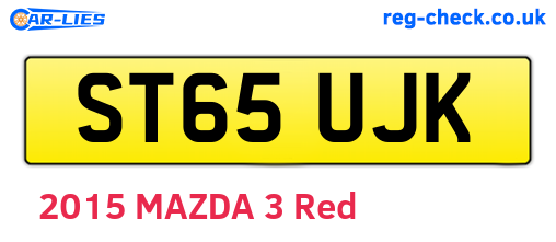 ST65UJK are the vehicle registration plates.