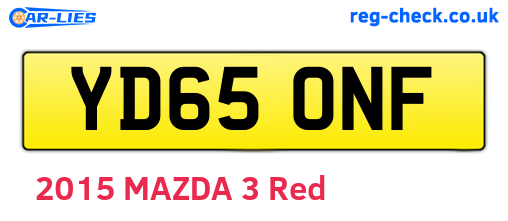 YD65ONF are the vehicle registration plates.