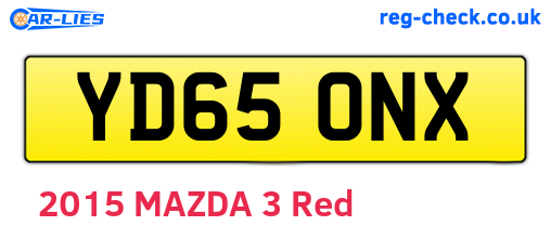 YD65ONX are the vehicle registration plates.