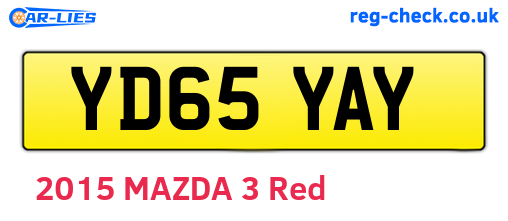 YD65YAY are the vehicle registration plates.