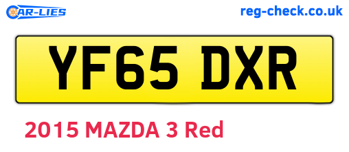YF65DXR are the vehicle registration plates.