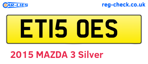 ET15OES are the vehicle registration plates.