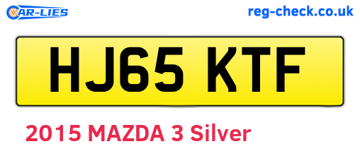 HJ65KTF are the vehicle registration plates.
