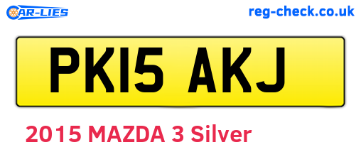 PK15AKJ are the vehicle registration plates.
