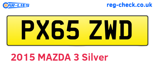 PX65ZWD are the vehicle registration plates.