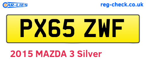 PX65ZWF are the vehicle registration plates.