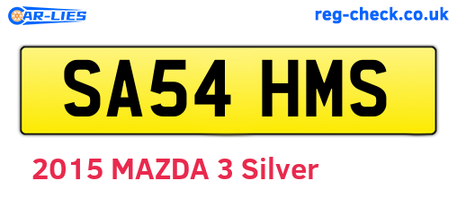 SA54HMS are the vehicle registration plates.