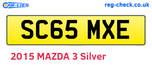 SC65MXE are the vehicle registration plates.