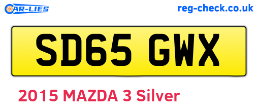SD65GWX are the vehicle registration plates.