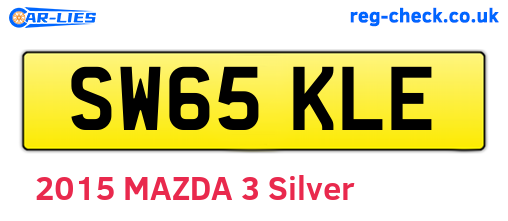 SW65KLE are the vehicle registration plates.