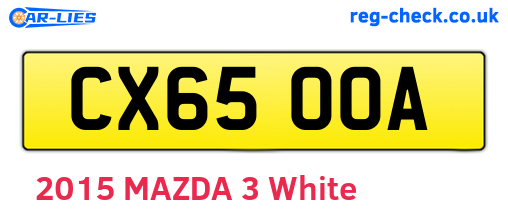 CX65OOA are the vehicle registration plates.