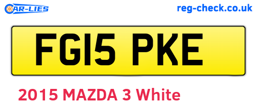 FG15PKE are the vehicle registration plates.
