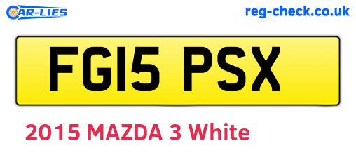 FG15PSX are the vehicle registration plates.