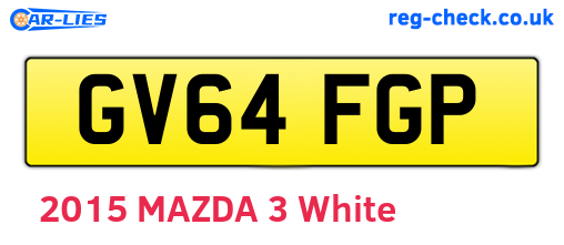 GV64FGP are the vehicle registration plates.
