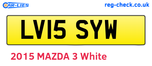 LV15SYW are the vehicle registration plates.
