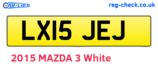 LX15JEJ are the vehicle registration plates.
