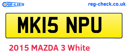MK15NPU are the vehicle registration plates.