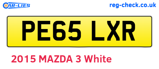 PE65LXR are the vehicle registration plates.