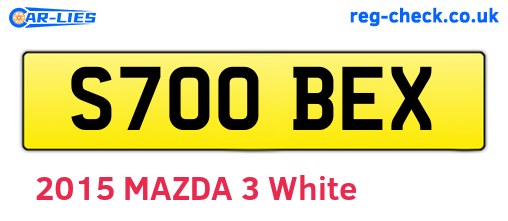 S700BEX are the vehicle registration plates.