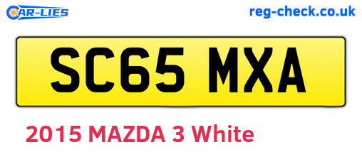 SC65MXA are the vehicle registration plates.
