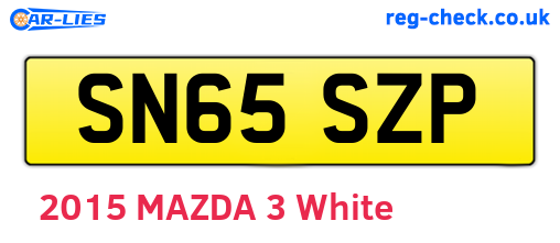 SN65SZP are the vehicle registration plates.