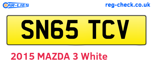SN65TCV are the vehicle registration plates.
