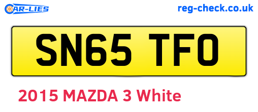 SN65TFO are the vehicle registration plates.