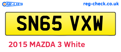 SN65VXW are the vehicle registration plates.