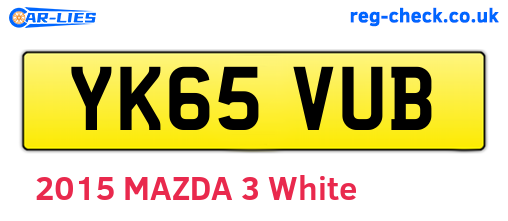 YK65VUB are the vehicle registration plates.