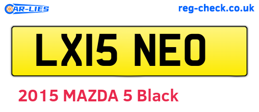 LX15NEO are the vehicle registration plates.