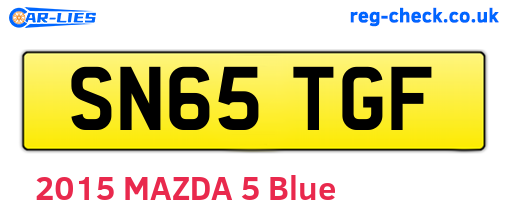 SN65TGF are the vehicle registration plates.