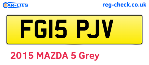 FG15PJV are the vehicle registration plates.