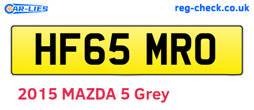 HF65MRO are the vehicle registration plates.