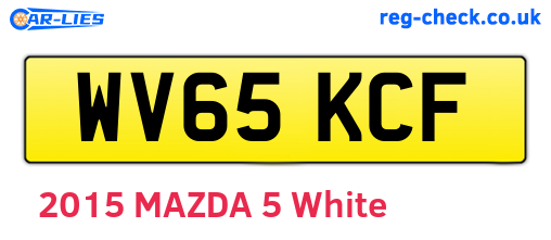 WV65KCF are the vehicle registration plates.