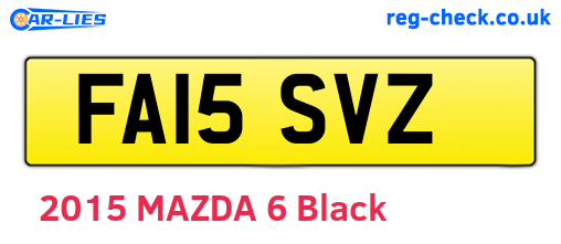 FA15SVZ are the vehicle registration plates.