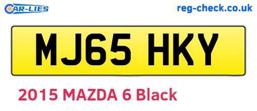 MJ65HKY are the vehicle registration plates.