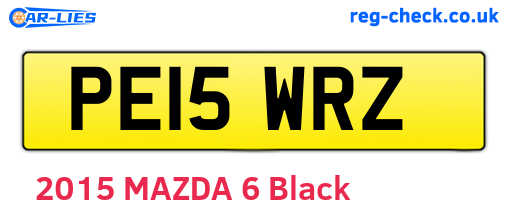 PE15WRZ are the vehicle registration plates.