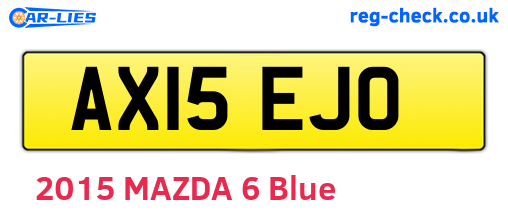 AX15EJO are the vehicle registration plates.