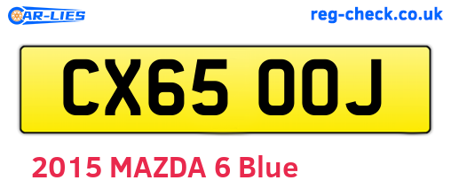 CX65OOJ are the vehicle registration plates.