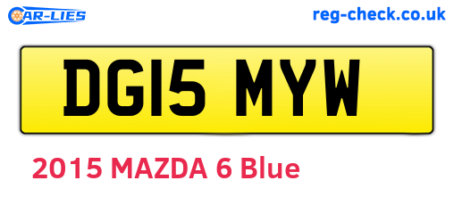 DG15MYW are the vehicle registration plates.