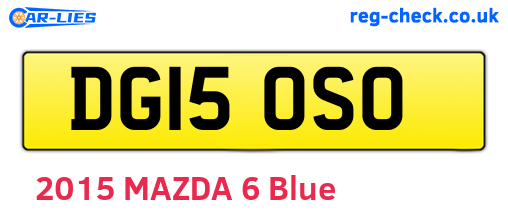 DG15OSO are the vehicle registration plates.