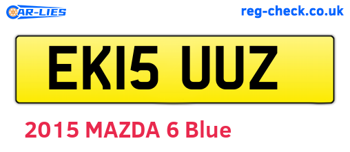 EK15UUZ are the vehicle registration plates.