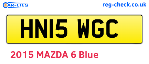 HN15WGC are the vehicle registration plates.