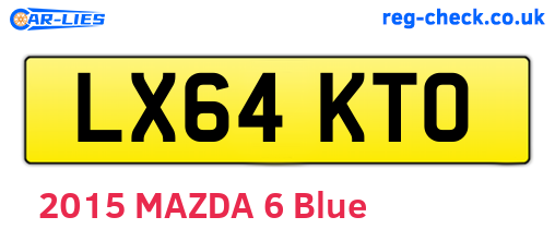LX64KTO are the vehicle registration plates.