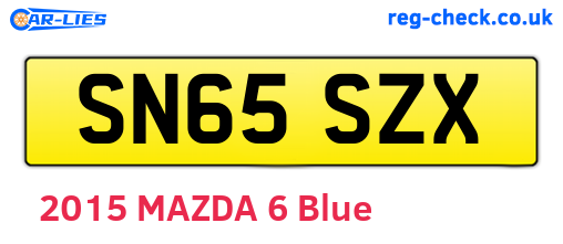 SN65SZX are the vehicle registration plates.