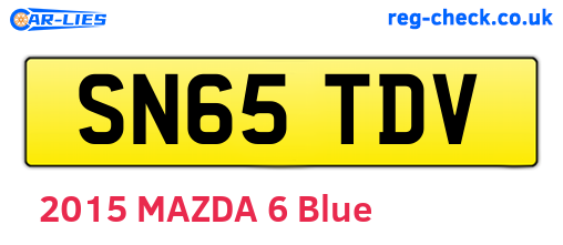 SN65TDV are the vehicle registration plates.