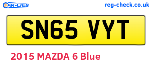 SN65VYT are the vehicle registration plates.