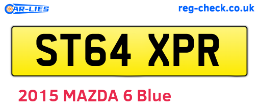 ST64XPR are the vehicle registration plates.